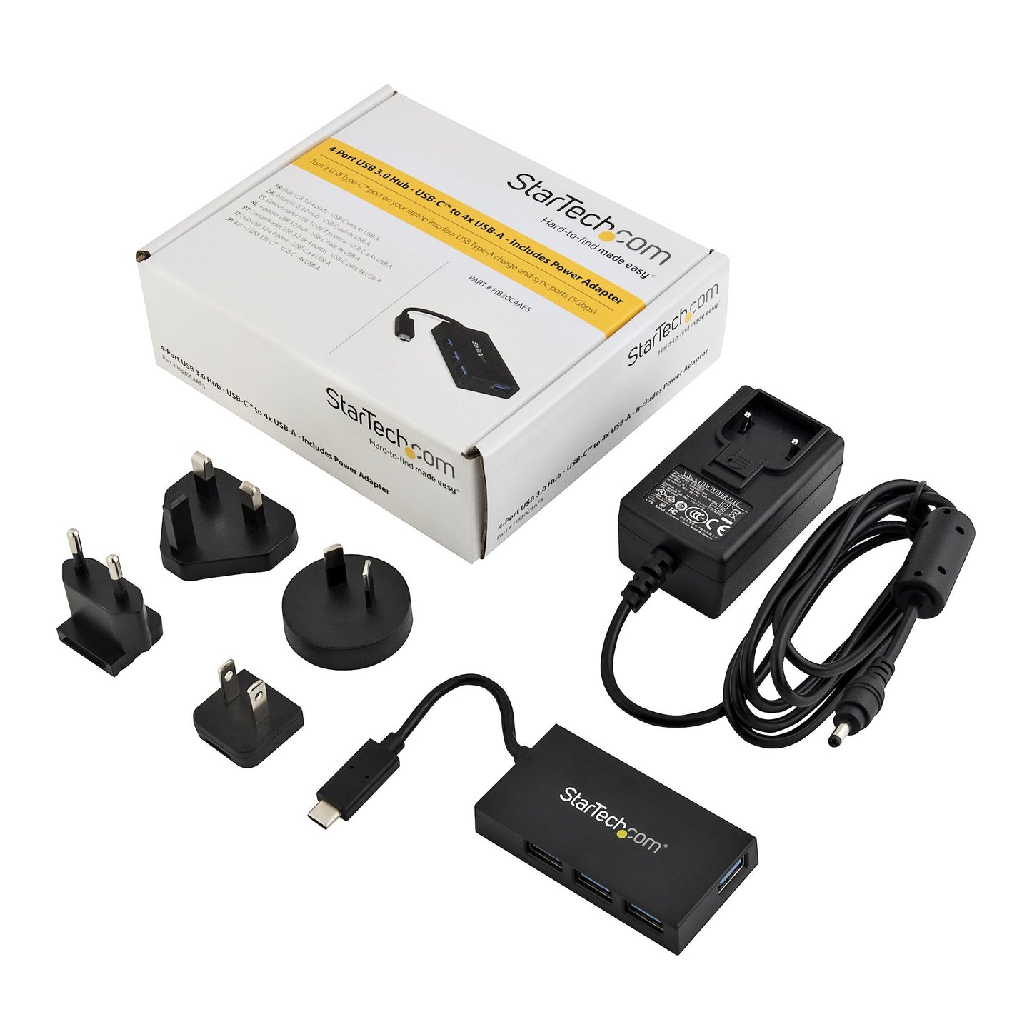 StarTech.com 4 Port USB C Hub - USB Type-C Hub w/ 4x USB-A Ports (USB 3.0/3.1 Gen 1