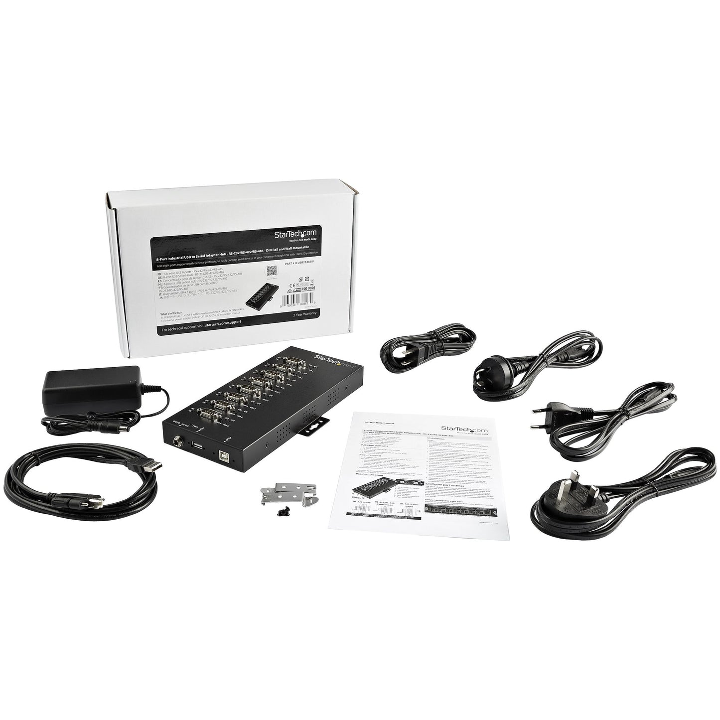 StarTech.com 8 Port Serial Hub USB to RS232/RS485/RS422 Adapter - Industrial USB 2.0