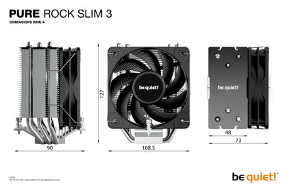 be quiet! Pure Rock Slim 3 Processor Air cooler 10 cm Silver 1 pc(s) Cooling
