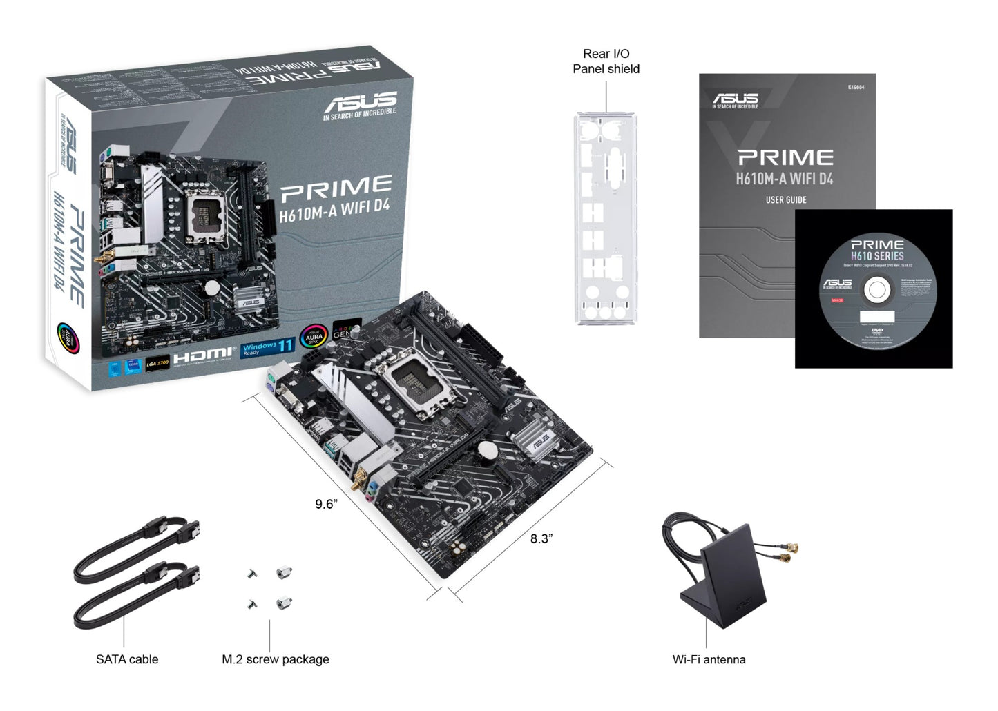 ASUS PRIME H610M-A WIFI D4 Intel H610 LGA 1700 micro ATX Motherboard