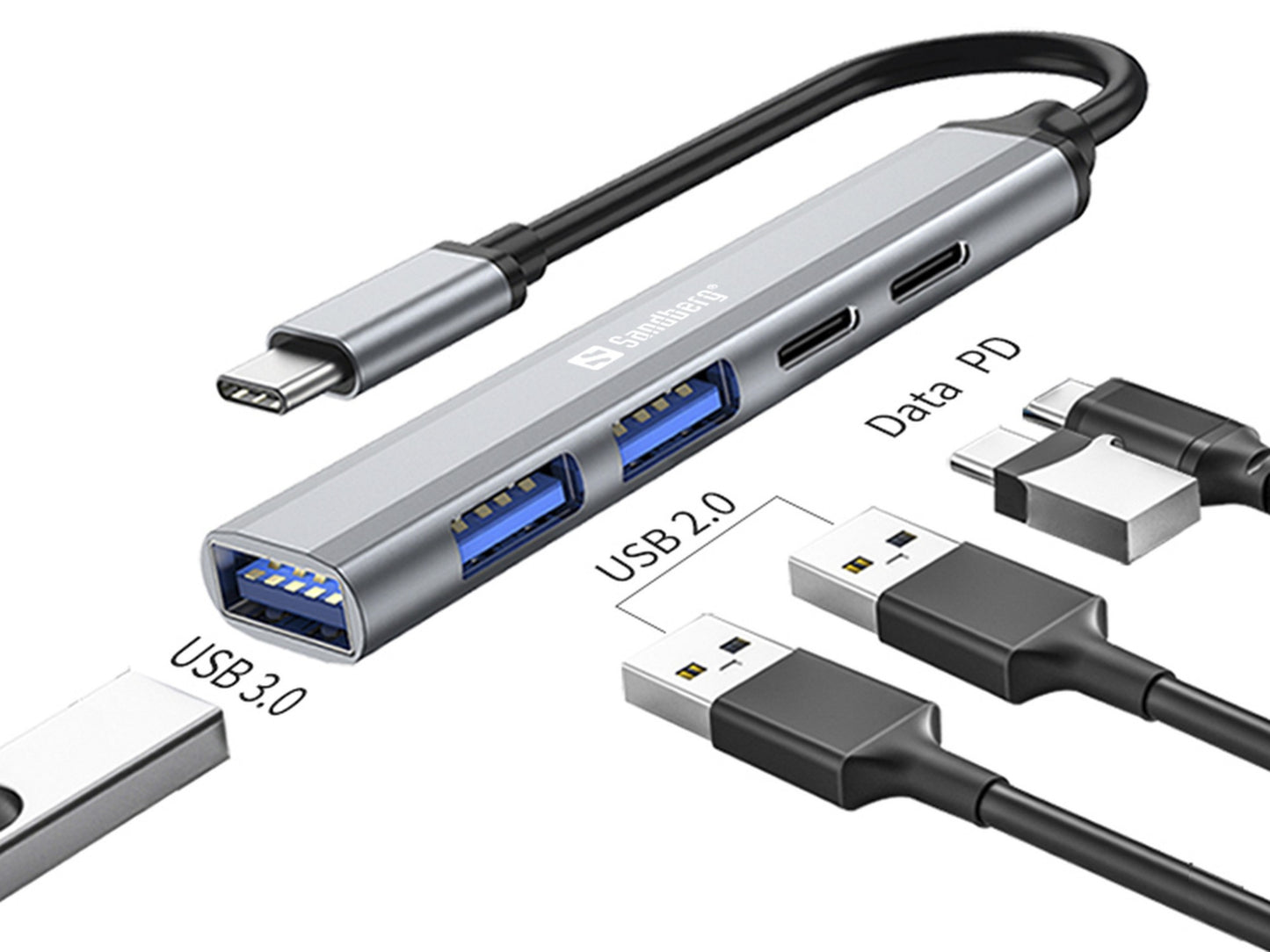Sandberg USB-C to 3xUSB-A+2xUSB-C SAVER Hub