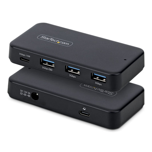 StarTech.com 4-Port USB-C and USB-A Hub, 5Gbps, Self-Powered, 2-in-1 USB-C and USB-A