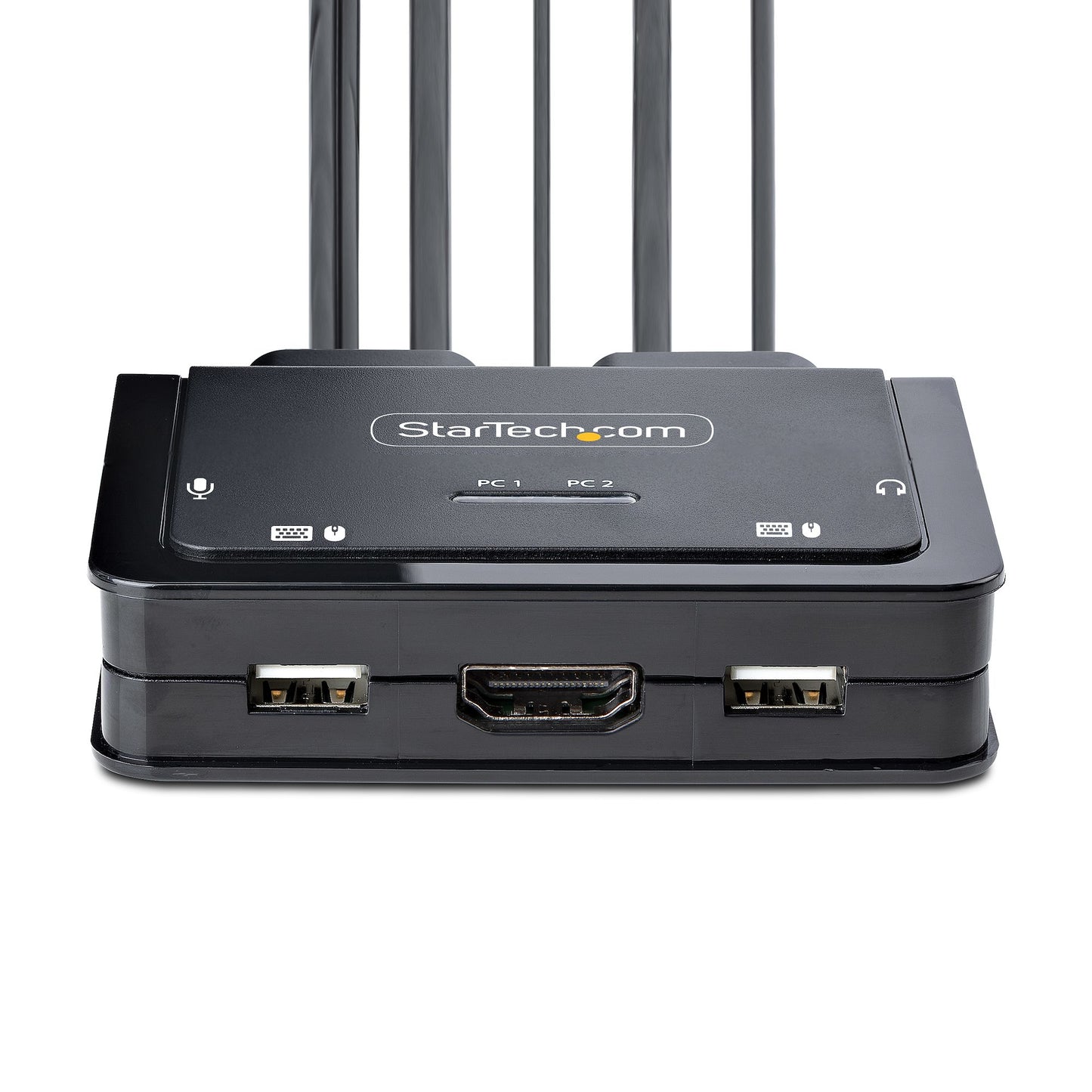 StarTech.com 2-Port Hybrid USB-C HDMI Cable KVM Switch, 4K 60Hz, Compact KVM with