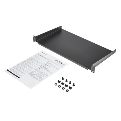 StarTech.com 1U Fixed Server Rack Mount Shelf - 10in Deep Steel Universal Cantilever