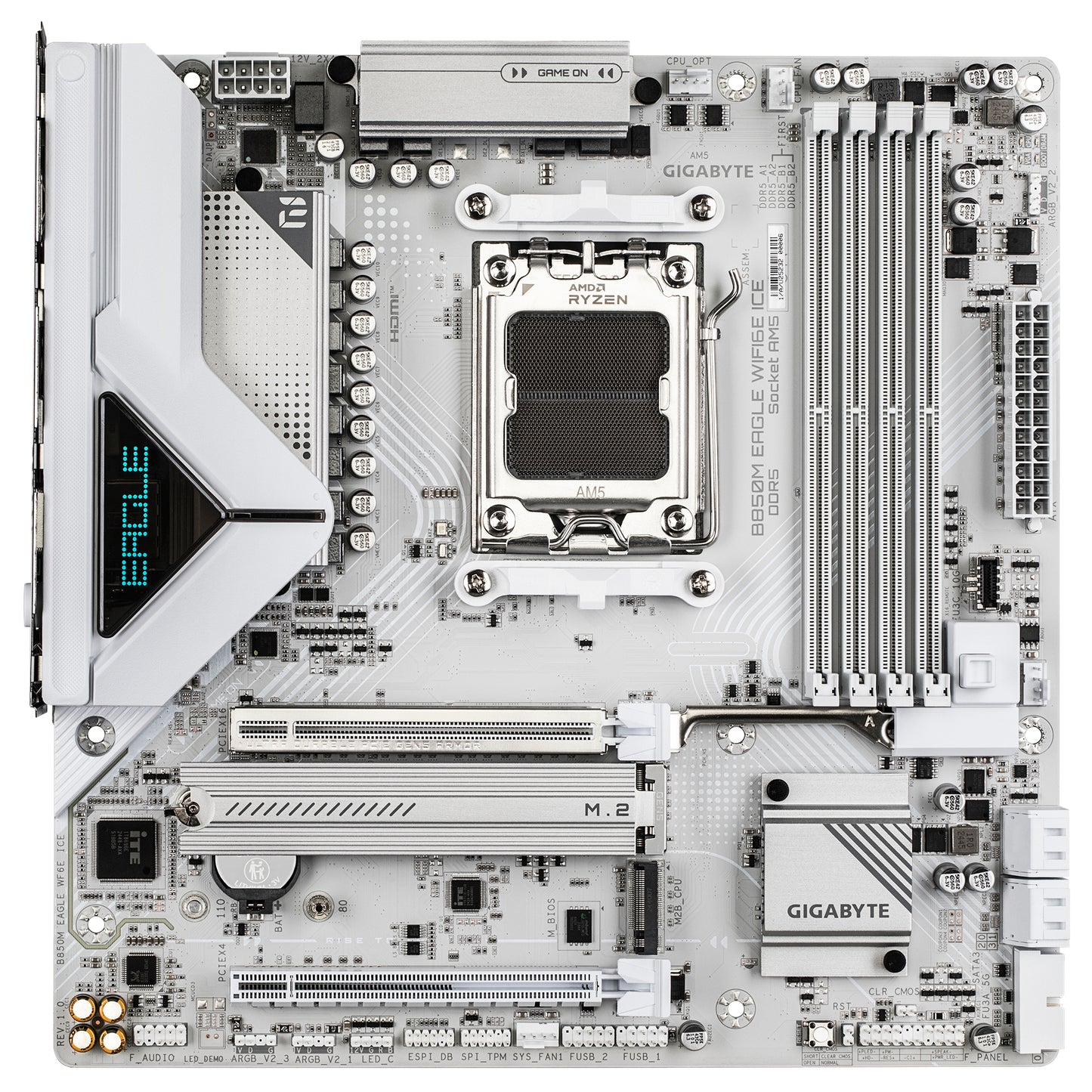Gigabyte B850M EAGLE WIFI6E ICE Motherboard - AMD Ryzen 9000 Series CPUs, 8+2+2