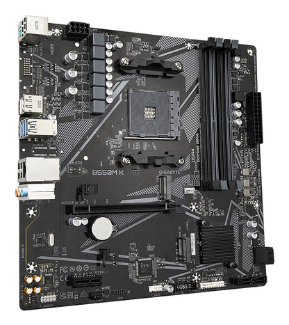 Gigabyte B550M K Motherboard - AMD Ryzen 5000 CPUs, up to 4733MHz DDR4, 1xPCIe 4.0 +