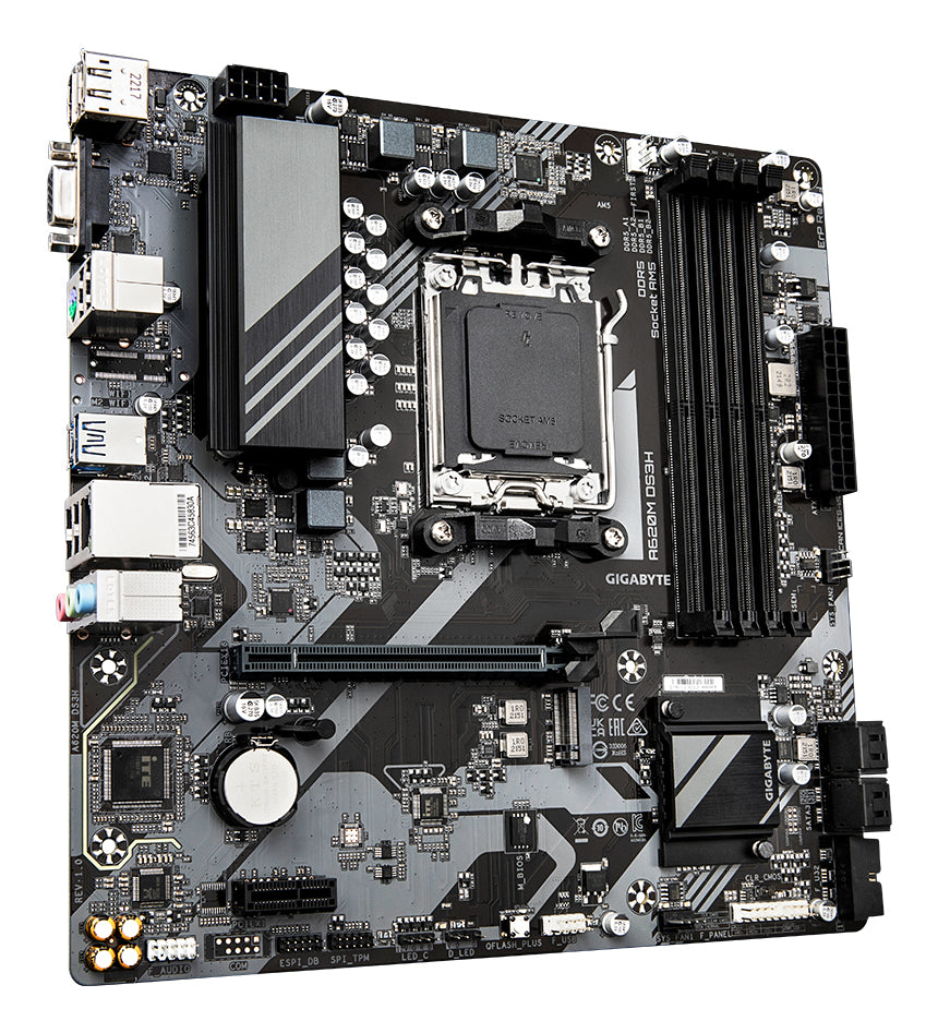 Gigabyte A620M DS3H Motherboard - Supports AMD Ryzen 8000 CPUs, 5+2+2 Phases Digital