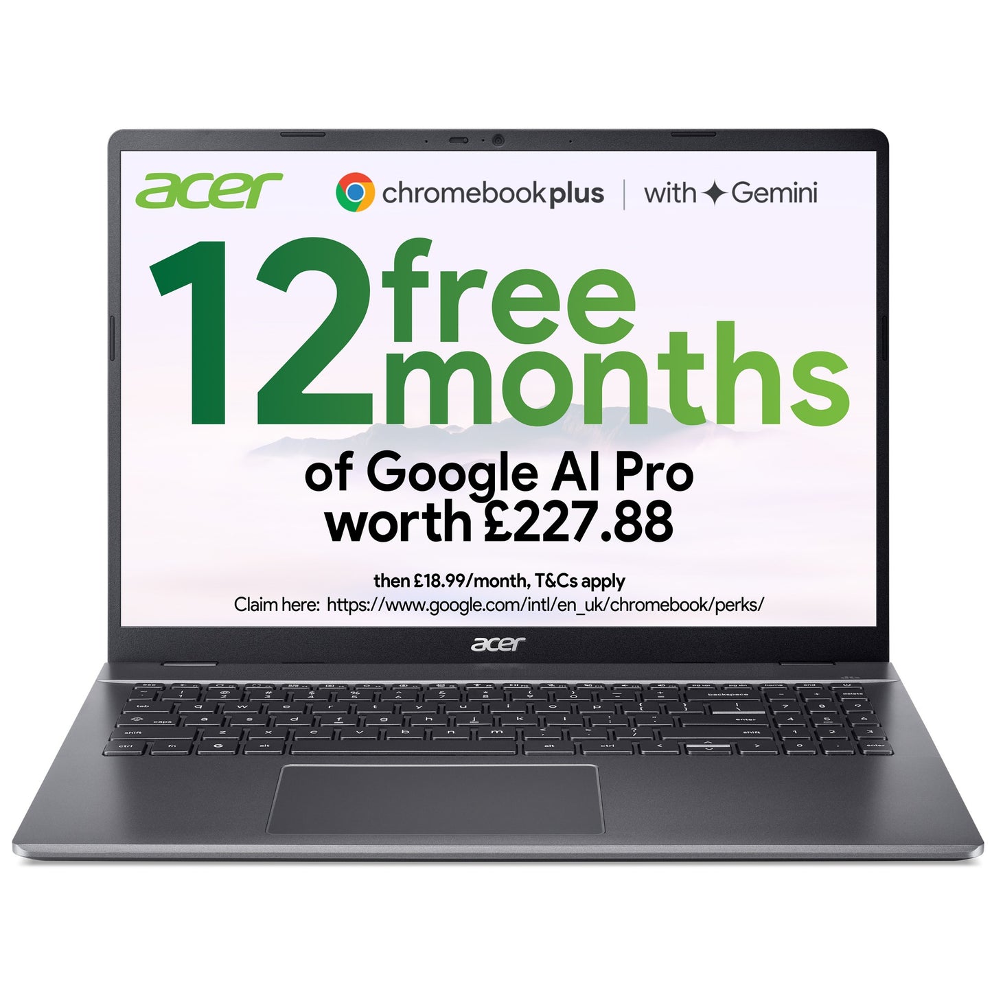 Acer Chromebook Plus 516 CB516‑1H – 16" Core 5 120U 8GB 128GB eUFS SSD Laptop
