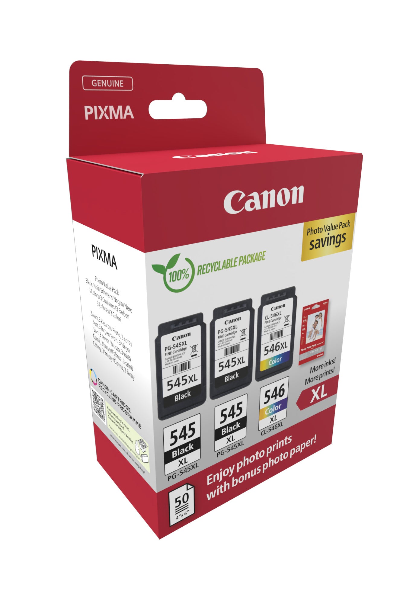 Canon 8286B015/PG-545XL+CL-546XL Black Ink Cartridge (Canon Pixma MG 2450)