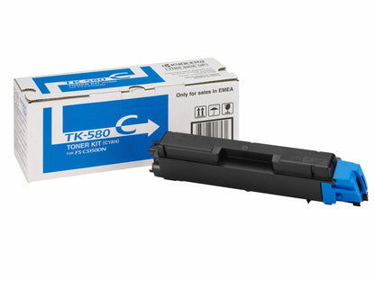 KYOCERA 1T02KTCNL0/TK-580C Cyan Toner Cartridge (2.8K pages, Kyocera FS-C 5150)