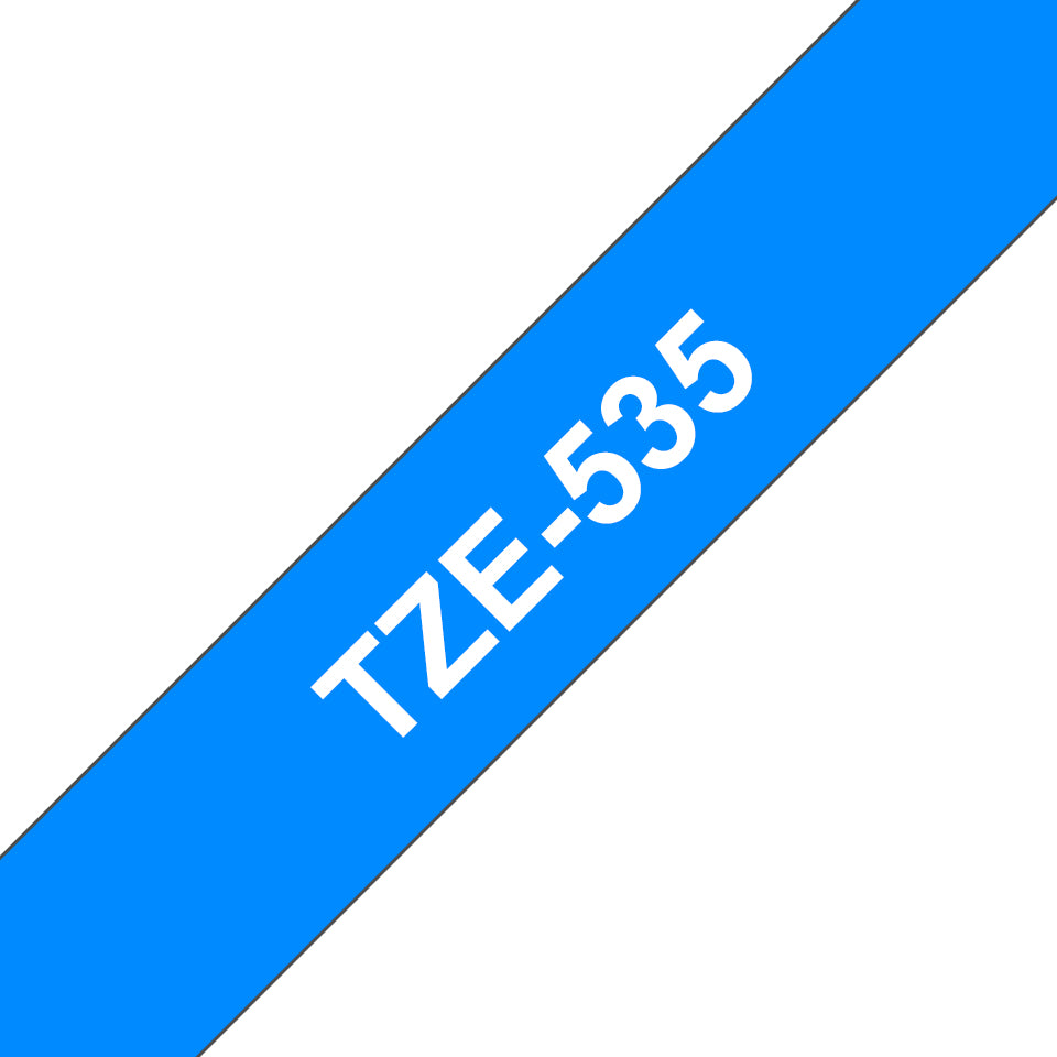 Brother TZE-535 DirectLabel white on blue Laminat 12mm x 8m for Brother P-Touch TZ Labels