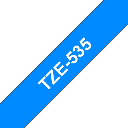 Brother TZE-535 DirectLabel white on blue Laminat 12mm x 8m for Brother P-Touch TZ Labels