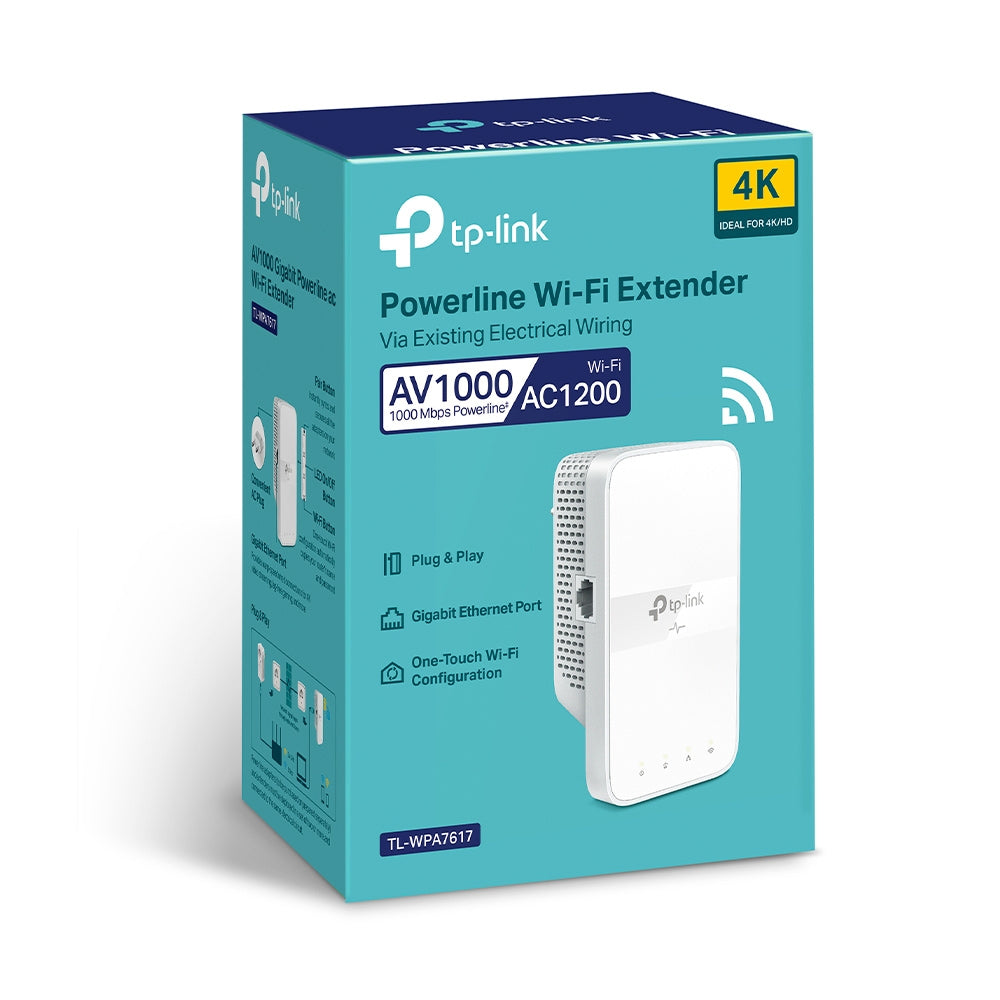 TP-LINK TL-WPA7617 PowerLine network adapter 1200 Mbit/s Ethernet LAN Wi-Fi White 1