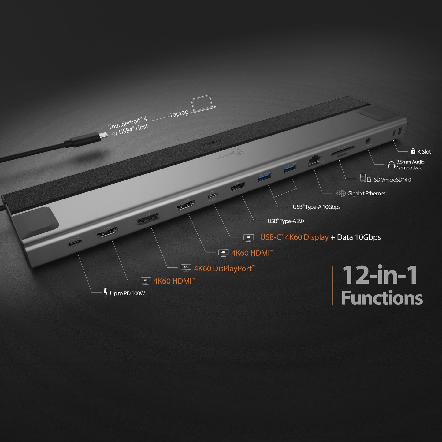 j5create JCD554 USB4® Display Docking Station