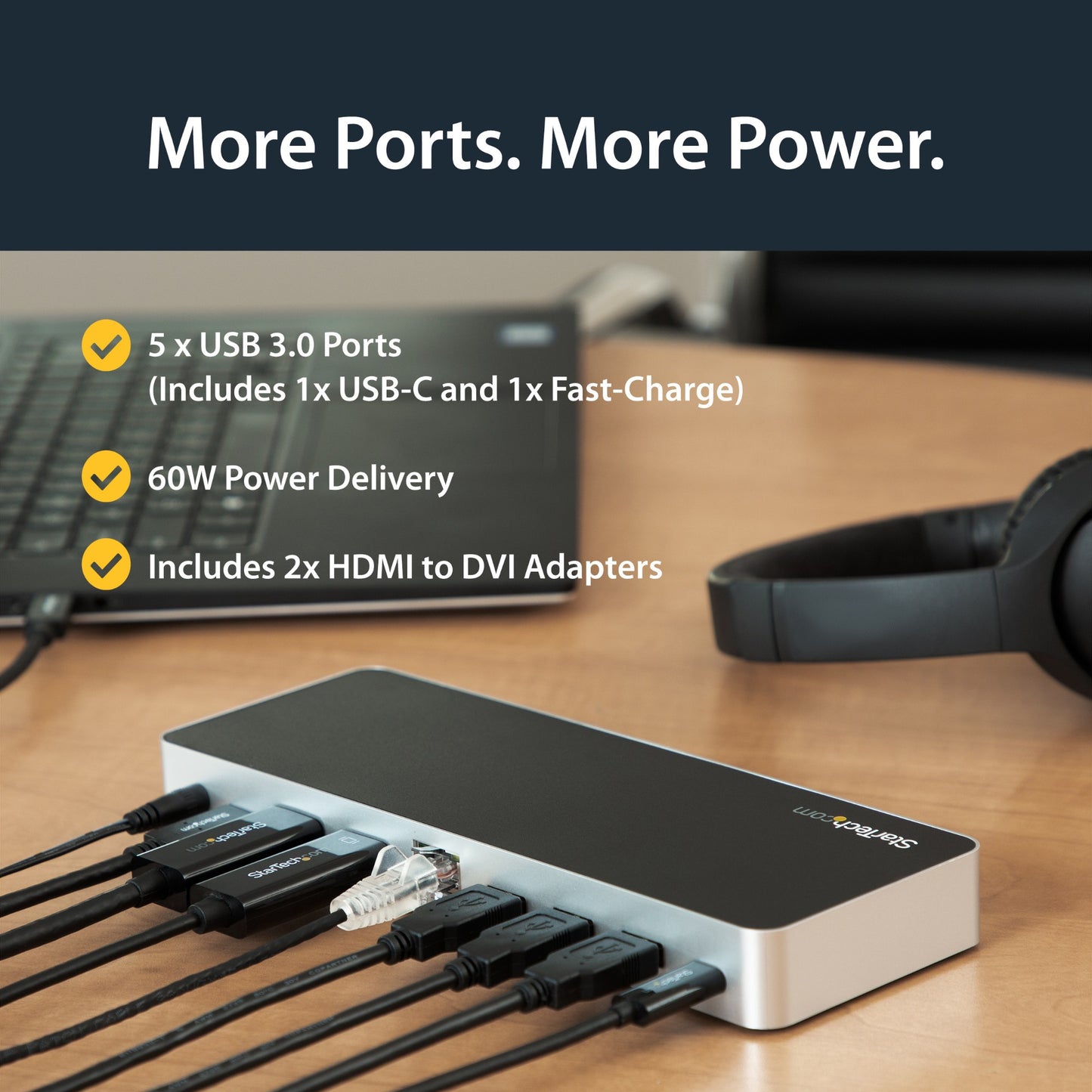 StarTech.com Monitor Power Delivery Thunderbolt 3 Docking Station 60W