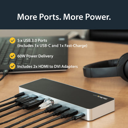 StarTech.com Monitor Power Delivery Thunderbolt 3 Docking Station 60W
