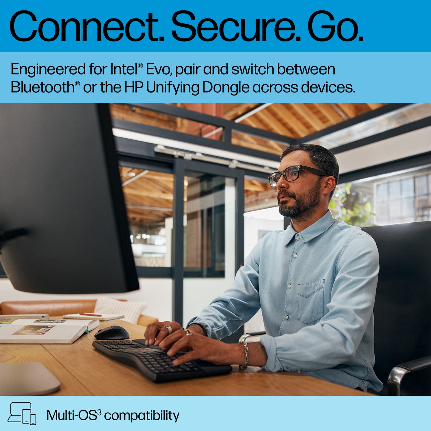 HP 680 Comfort Dual-Mode Wireless Keyboard