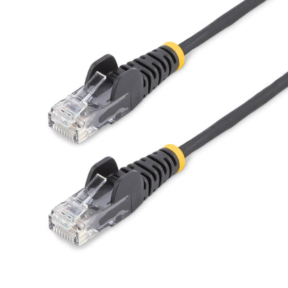 StarTech.com 15m Black Slim CAT6 Ethernet Cable, Snagless, 100W PoE, UTP, LSZH