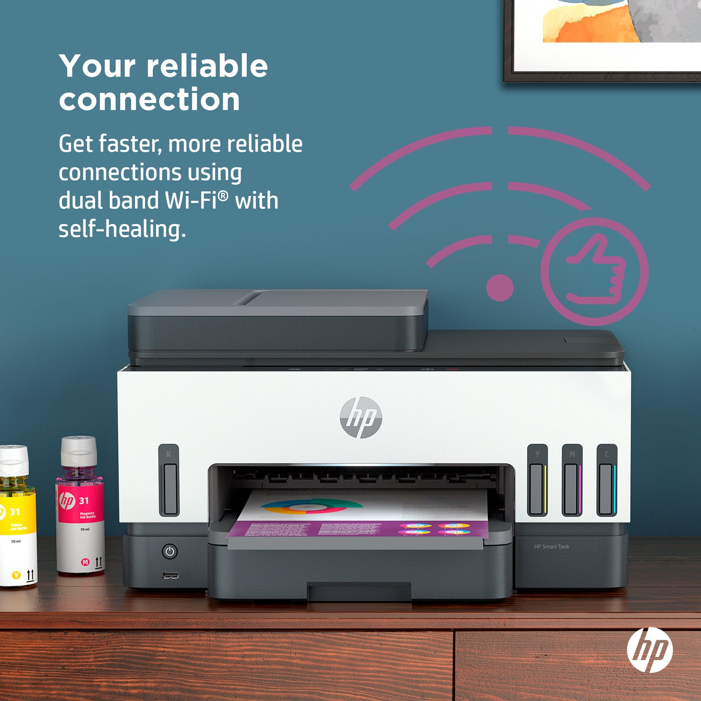 HP Smart Tank 7605 Wireless All-in-One Color Printer, Two-sided printing; Copier