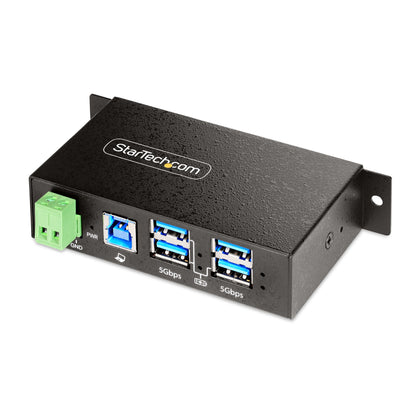 StarTech.com 4-Port Managed USB Hub with 4x USB-A, Heavy Duty with Metal Industrial