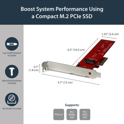StarTech.com x4 PCI Express 3.0 to M.2 PCIe NVMe SSD Adapter - TAA Hub