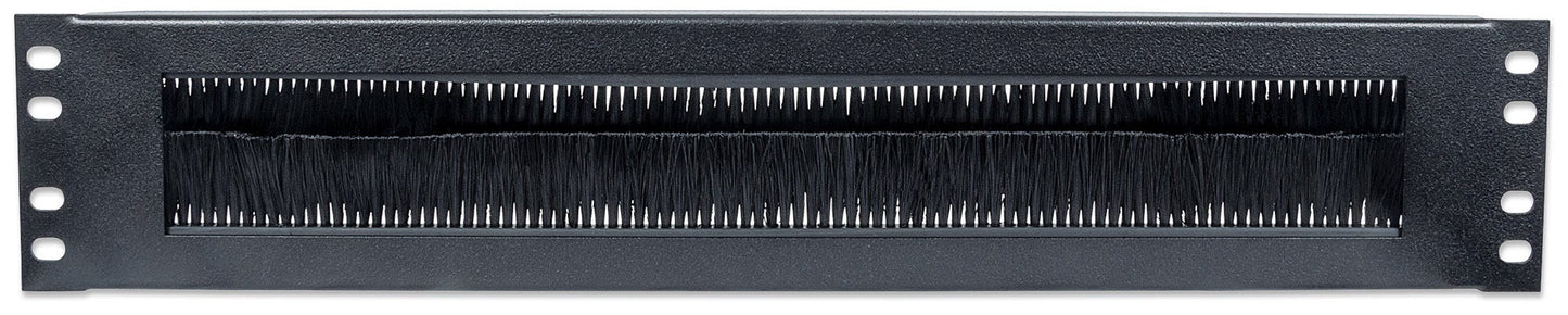 Intellinet 19" Cable Entry Panel, 2U, with Brush Insert, Black Rack