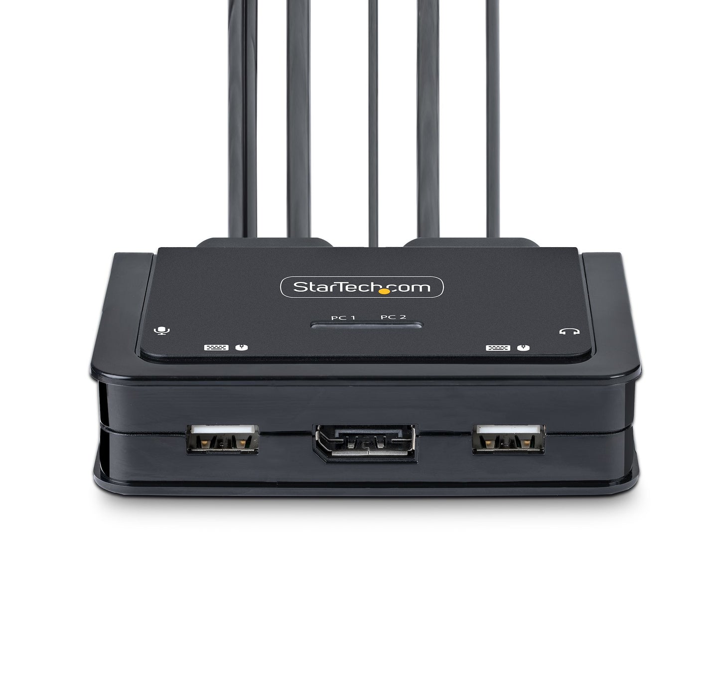 StarTech.com 2-Port Hybrid USB-C DisplayPort Cable KVM Switch, 4K 60Hz, Compact KVM