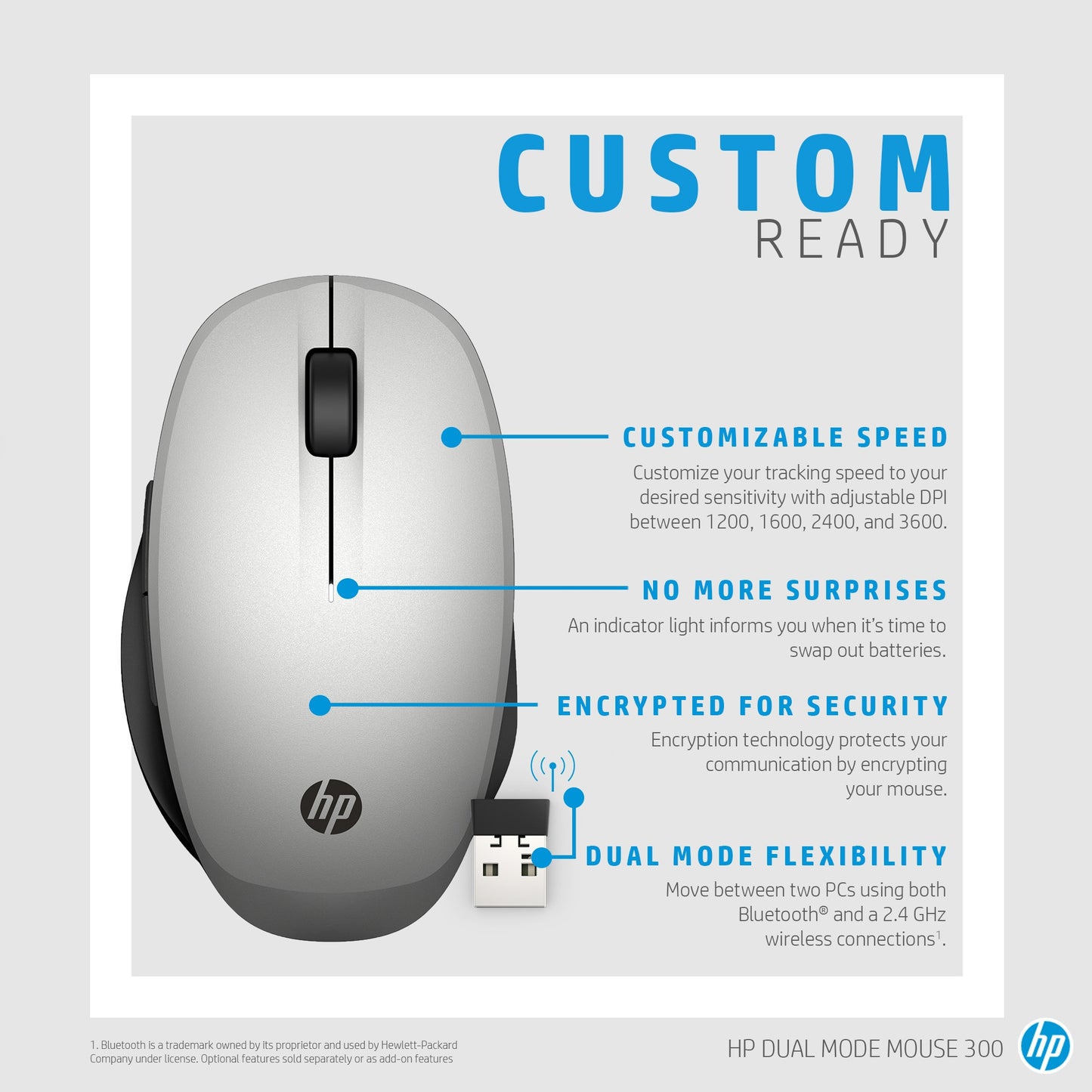 HP Dual Mode Wired Mouse