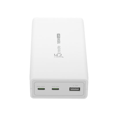 j5create JUP37185W 185W GaN PD 3.1 USB-C® 3-Port Charger-EU, Black