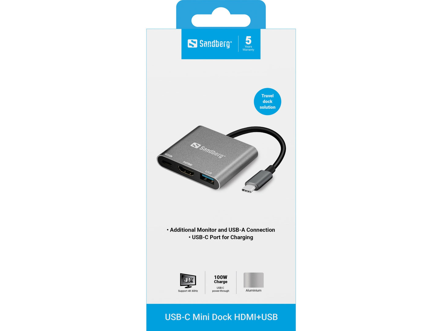 Sandberg USB-C Mini Dock HDMI+USB Hub