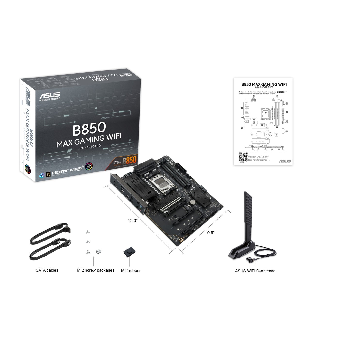 ASUS B850 MAX GAMING WIFI AMD B850 Socket AM5 ATX Motherboard
