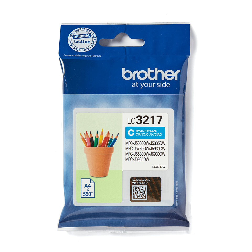 Brother LC-3217C Cyan Ink Cartridge (550 pages, Brother MFC-J 5330)