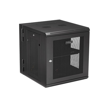 StarTech.com 4-Post 12U Wall Mount Network Cabinet with 1U Shelf, 19" Hinged Rack