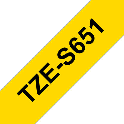 Brother TZE-S651 DirectLabel black on yellow extra strong Laminat 24mm x 8m for Labels