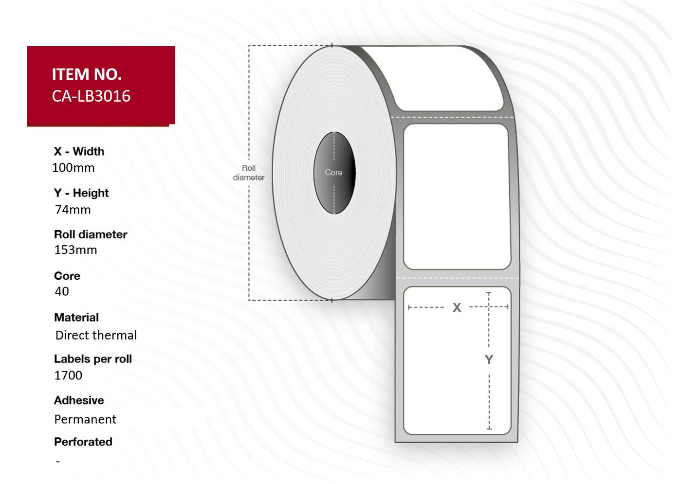 CAPTURE CA-LB3016 printer label White Labels
