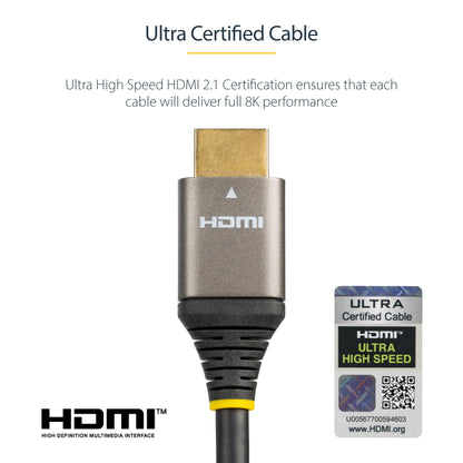 StarTech.com 6ft (2m) HDMI 2.1 Cable 8K - Certified Ultra High Speed HDMI Cable