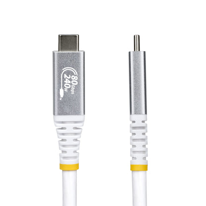 StarTech.com 1.5m (5ft) USB4 Cable, 80Gbps, USB-IF Certified USB-C Cable, 240W PD (White)