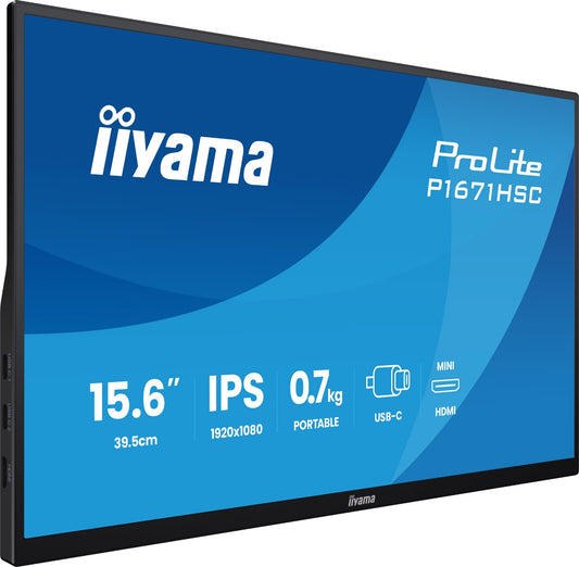 iiyama ProLite P1671HSC-B1 15.6" Full HD IPS Monitor