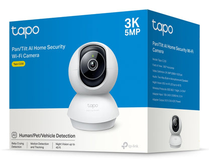 TP-LINK Tapo Pan/Tilt AI Home Security Wi-Fi Camera SPEC: 3K 5MP (2880×1620), 2.4
