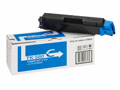 KYOCERA 1T02KTCNL0/TK-580C Cyan Toner Cartridge (2.8K pages, Kyocera FS-C 5150)