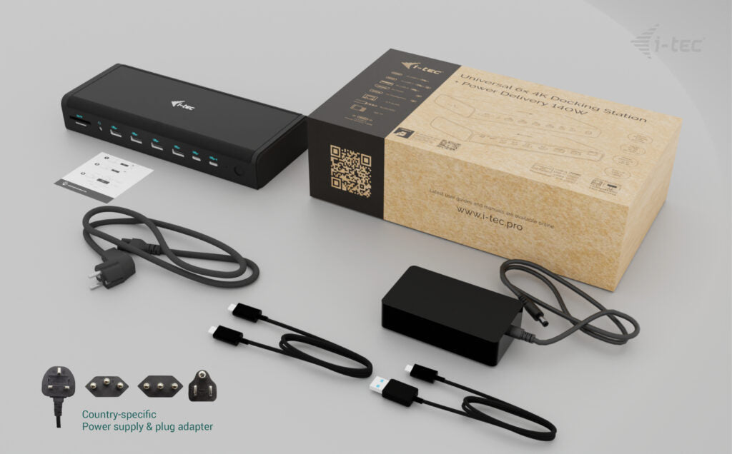 i-tec Universal 6x 4K/60Hz USB-C Docking Station 140W
