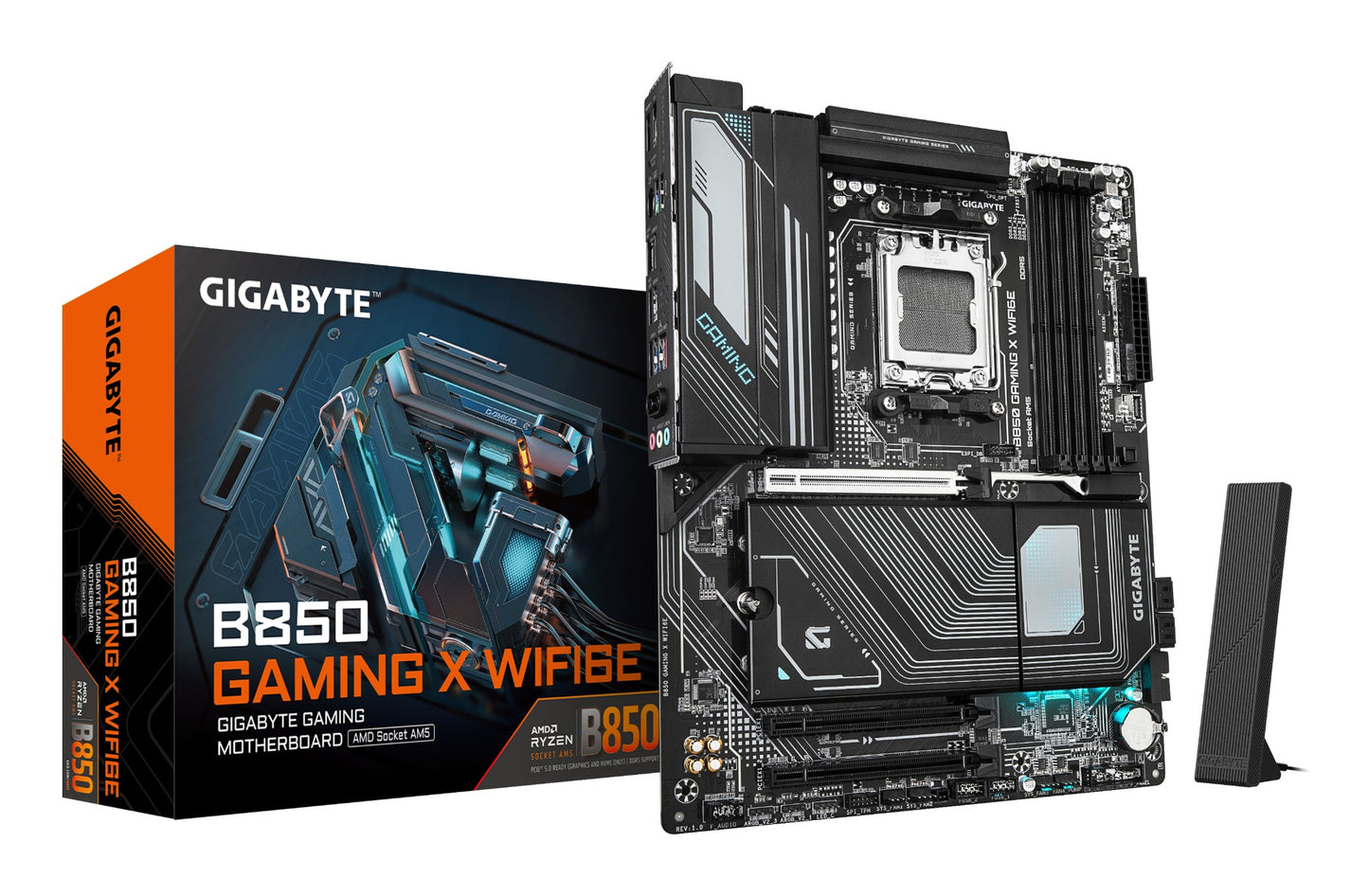 Gigabyte B850 GAMING X WIFI6E Motherboard - AMD Ryzen 9000 Series CPUs, 12+2+2