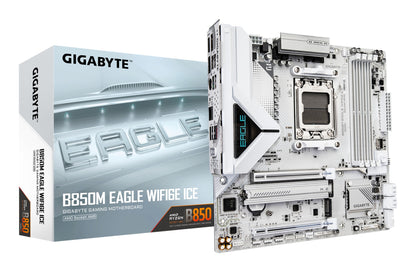 Gigabyte B850M EAGLE WIFI6E ICE Motherboard - AMD Ryzen 9000 Series CPUs, 8+2+2