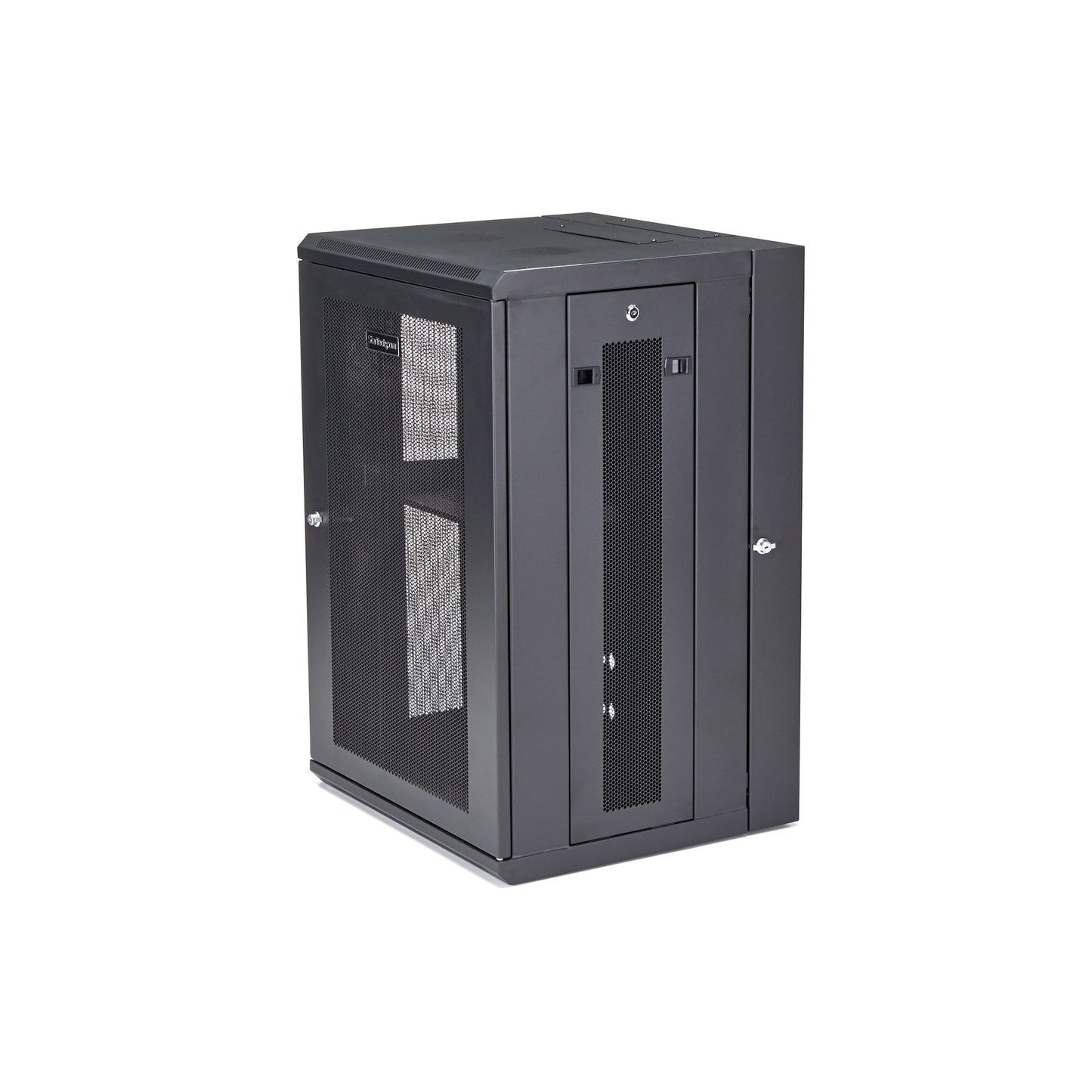 StarTech.com 4-Post 18U Wall Mount Network Cabinet with 1U Shelf, 19" Hinged Rack