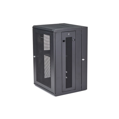 StarTech.com 4-Post 18U Wall Mount Network Cabinet with 1U Shelf, 19" Hinged Rack