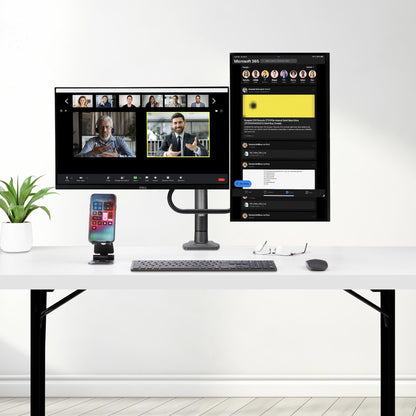 StarTech.com Desk Mount Dual Monitor Arm with Crossbar, Up To 27" Displays, VESA