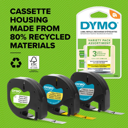 DYMO 91241/S0721800 DirectLabel-etikettes bundle white yellow silver 12mm x 4m Labels