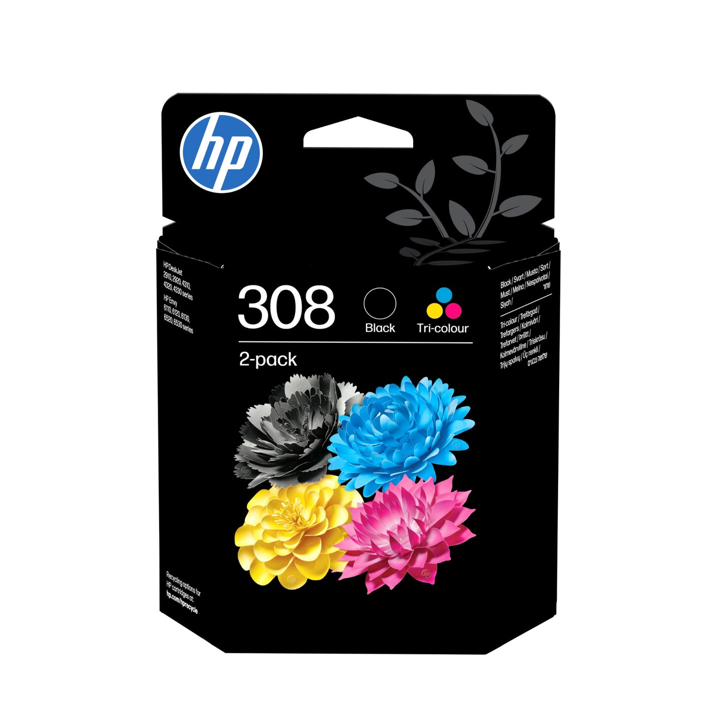 HP 6L6S6UE/308 Black Ink Cartridge (HP Envy 6100)