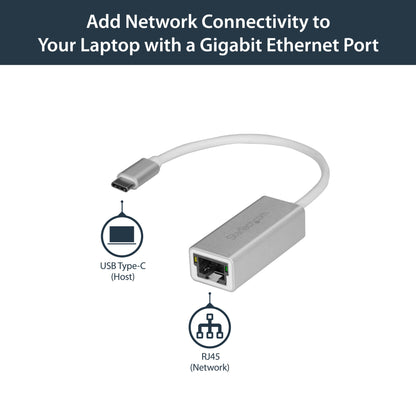 StarTech.com USB-C to Gigabit Ethernet Adapter, Aluminum, Thunderbolt 3 / 4