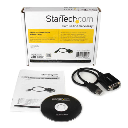 StarTech.com 1 ft USB to RS232 Serial DB9 Adapter Cable with COM Retention - TAA Hub
